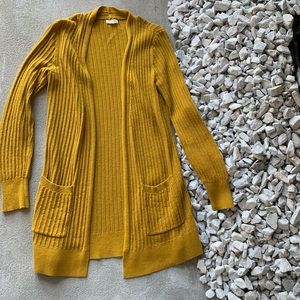 Fun mustard yellow long cardi